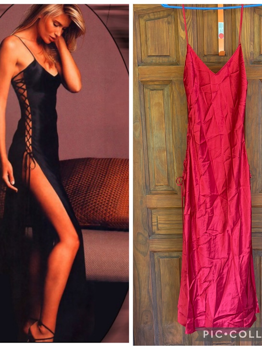 Victoria’s Secret red lace-up sides slip dress size M